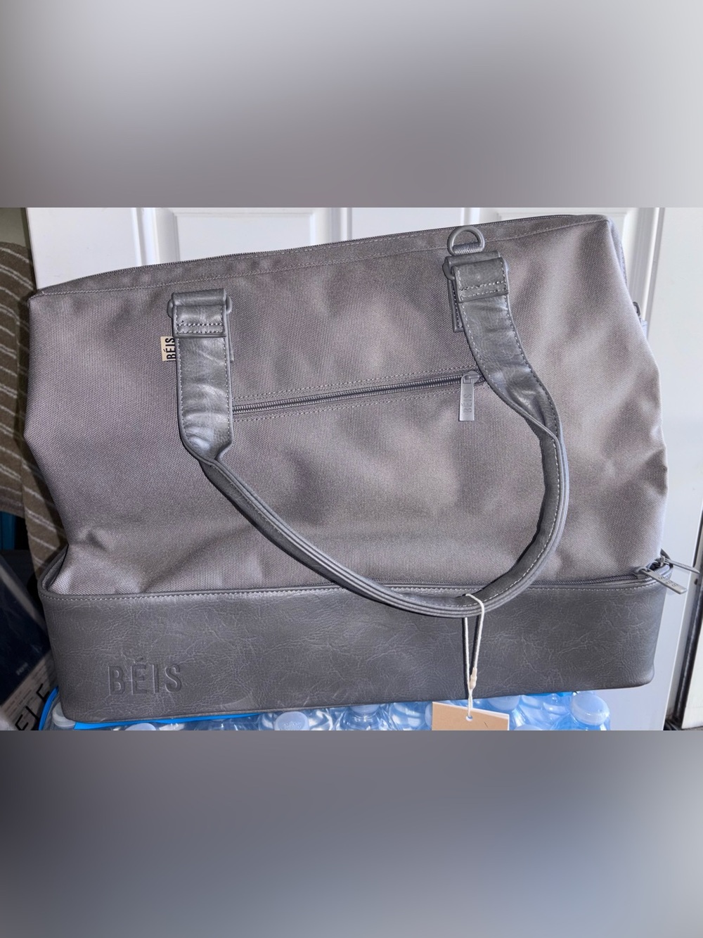 BEIS large gray weekender